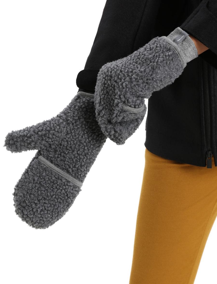 Gants Icebreaker Unisex RealFleece™ Merino High Pile Mittens Homme Grise | FR 1053EBCX